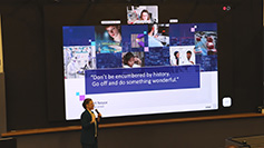Emily Smith, Public Affairs Director (Ohio) at Intel, gives her keynote speech at the Spring 2023 SUG conference