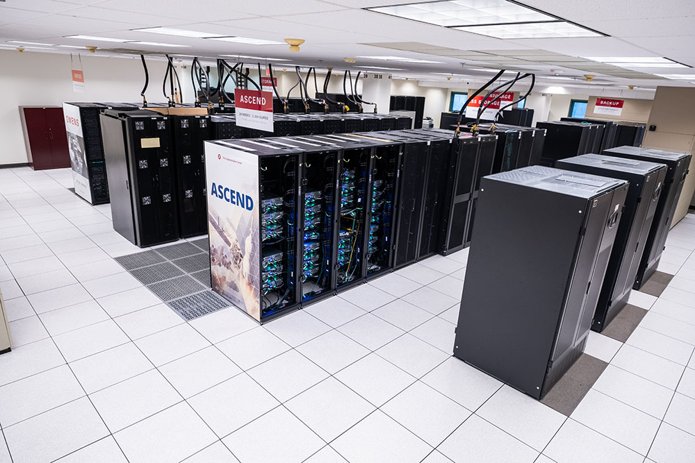 An overview of the Ohio Supercomputer Center's data center, with the Ascend cluster centered