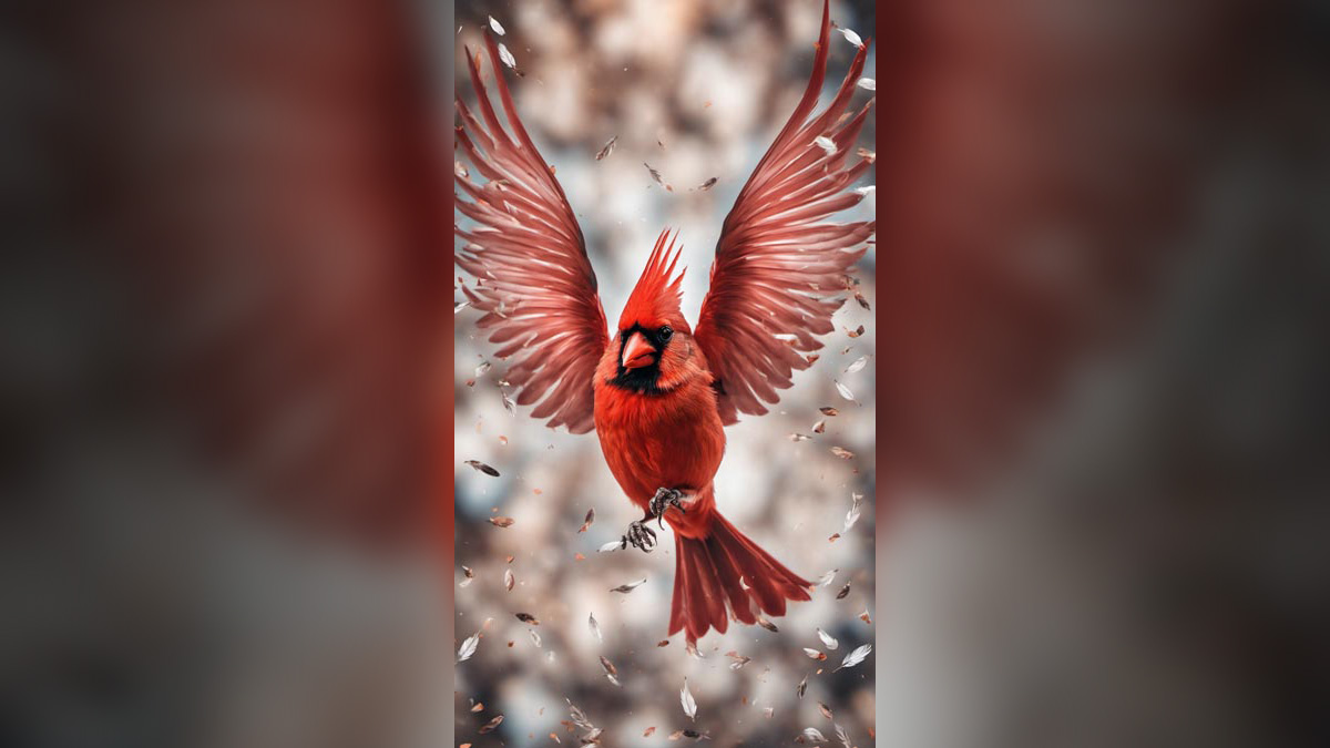 Art generated by Moss Conner depicting a cardinal