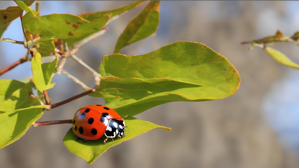 Art generated by Addie Smith depicting a ladybug on a leaf