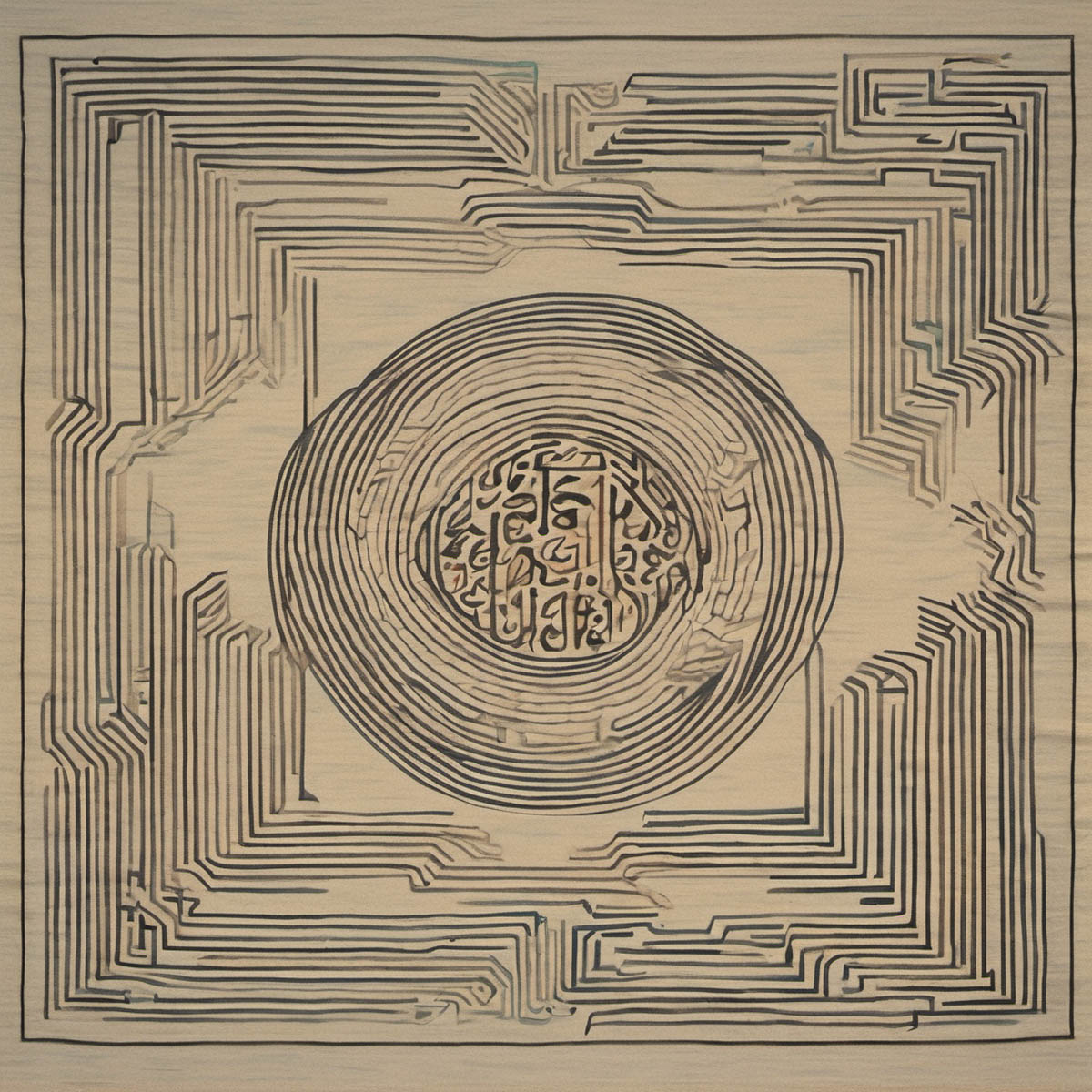 Art generated by Fynn Wiseman depicting a cabin in the woods and a deer