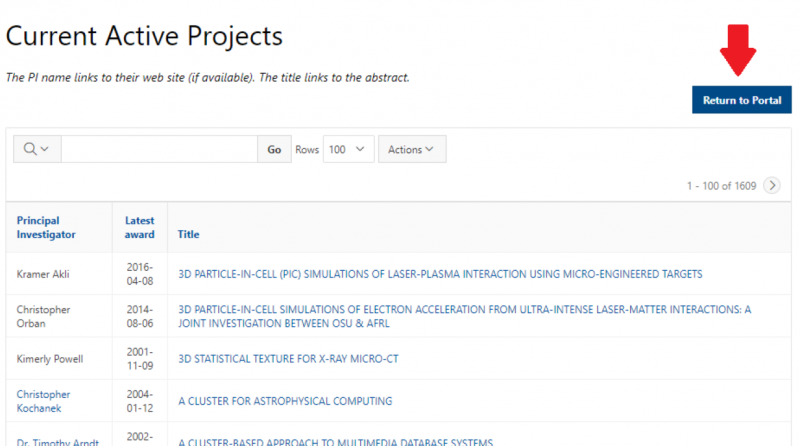 Screenshot of the Client Portal displaying the above text