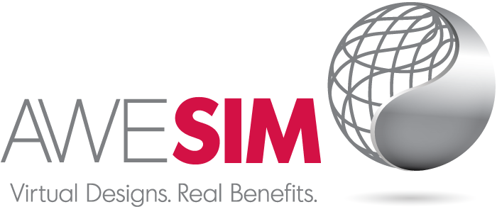 AweSim Logo with Tagline - Virtual Designs. Real Benefits.