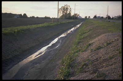 Streams through agricultural areas are often straightened